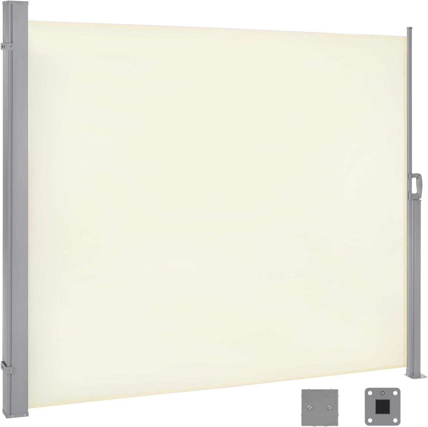 WOLTU Zijmarkies Intrekbaar 180 x 350 cm - Inkijkbescherming - Zonwering en Winddicht - Crème