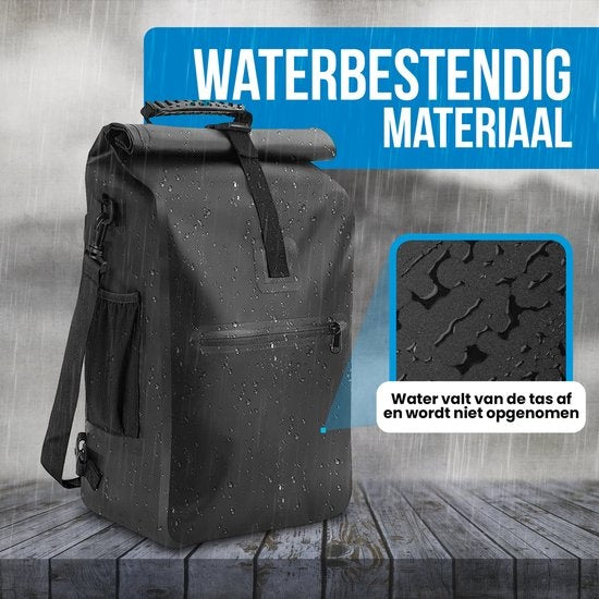 Avalo Fietstas - 3 in 1 Ontwerp - 25L - Waterdicht - 48 x 28 x 17 cm -Zwart