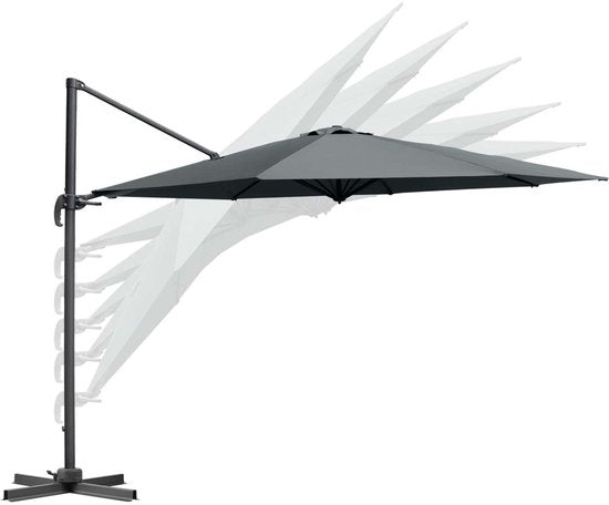 Feel Furniture - Luxe Parasol - Roma 4 x 4 Meter Octagon - Donkergrijs