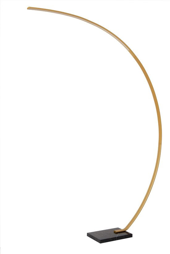 Lucide CURVE - Booglamp - LED Dimbaar - 1x15W 2700K - Mat Goud / Messing
