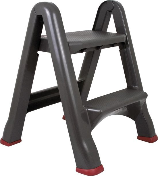 Curver Opstapje Inklapbaar - 49,5x17,2x64cm - Antraciet/rood