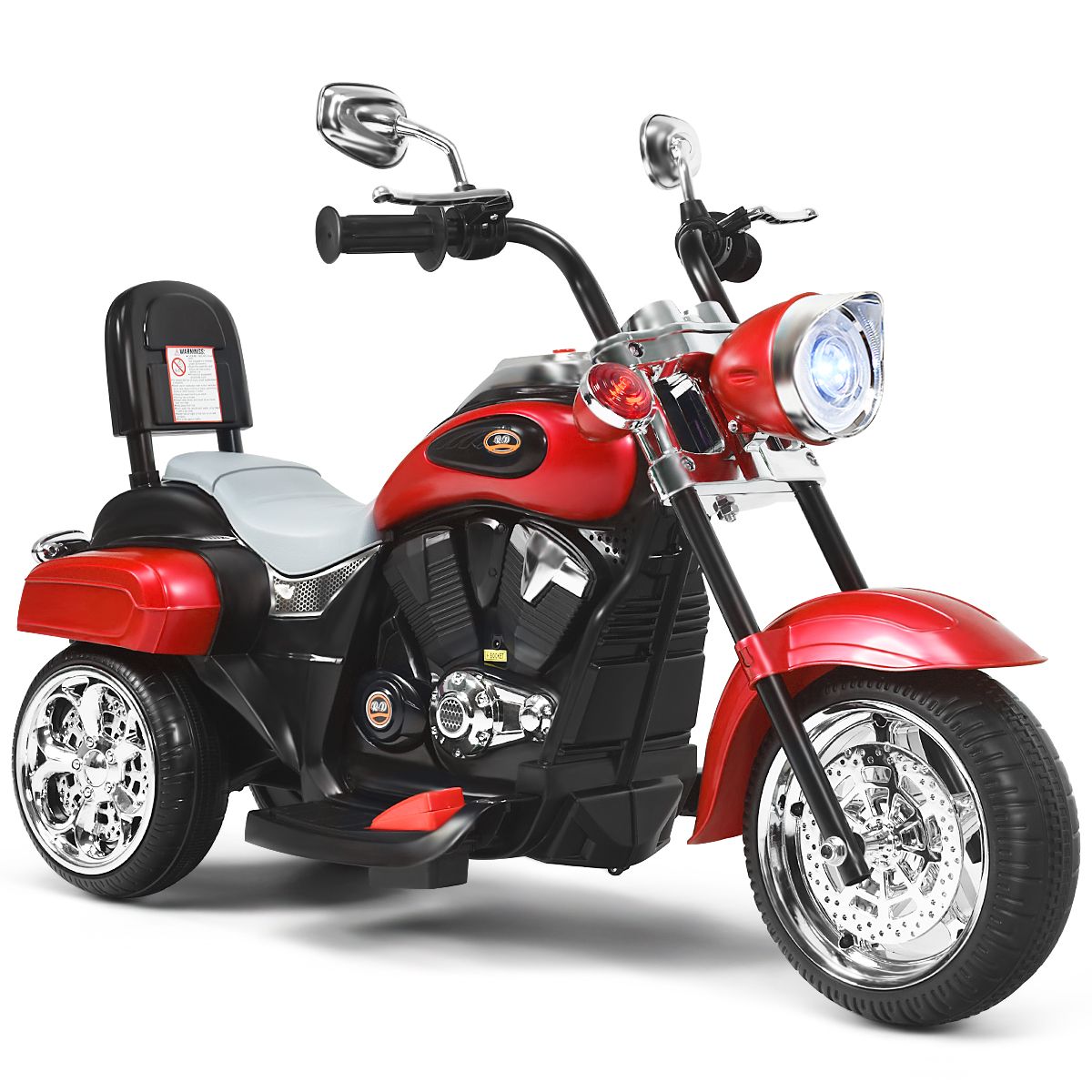 Coast Elektrische Kinder Motorfiets - Driewieler met verstelbare koplamp en claxon - Rood en zwart