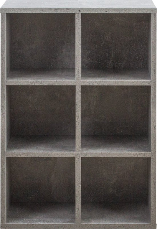 VDD Vakkenkast - Opbergkast - Boekenkast - Wandkast - 6 Open Vakken - Grijs - 97.5x 97.5x33 cm