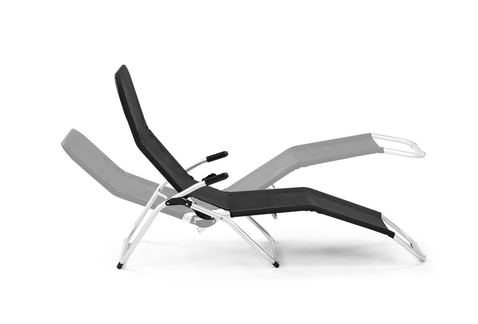 Hortensus Ligstoel - Set van 2 - Max. 110kg - 140 x 61 x 85,5cm Zwart