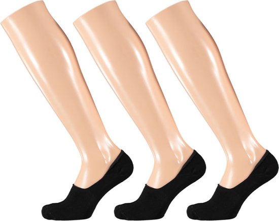 Apollo 3-paar No Show lage sneaker sokken - Footies kousenvoetjes - 46 - Zwart