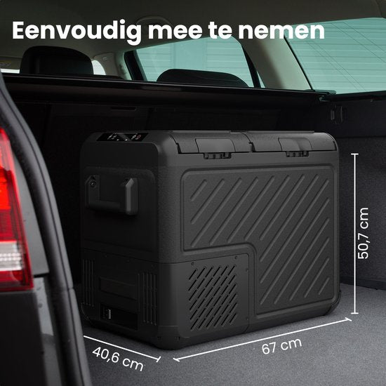 Auronic Elektrische Koelbox - Compressor - Twee Zones - 12V 230 Volt - Auto - 45L - Frigobox - Zwart/Grijs