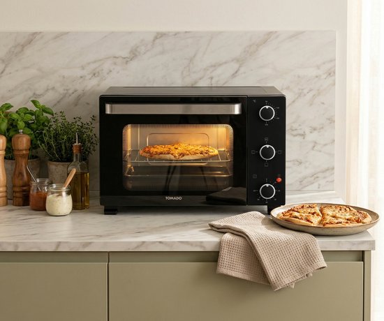 Tomado TEO2101B - Vrijstaande oven - Elektrische oven - 21 liter - Timer tot 60 minuten - Zwart
