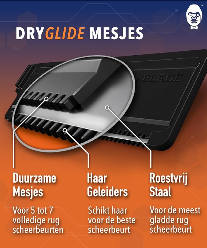 baKblade Scheermesjes – Dryglide Navulpatronen – 6 stuks – Zwart