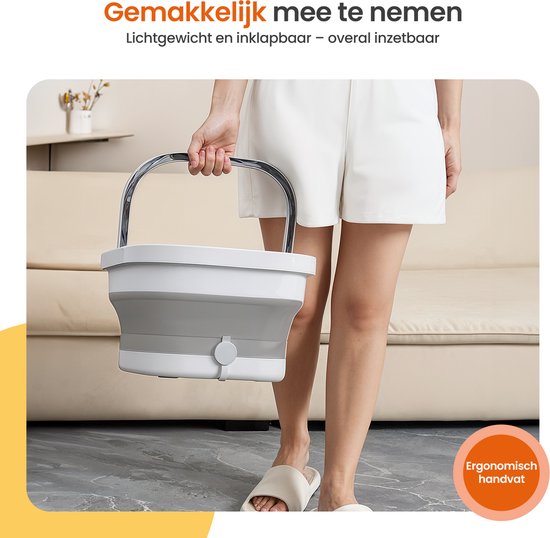 Goliving Automatische Voetenbad - Incl. 3x Badzout - Voetmassage Apparaat - Inklapbaar Voetbad Met Massage - Verwarming tot 48°C- Afstandsbediening - Wit