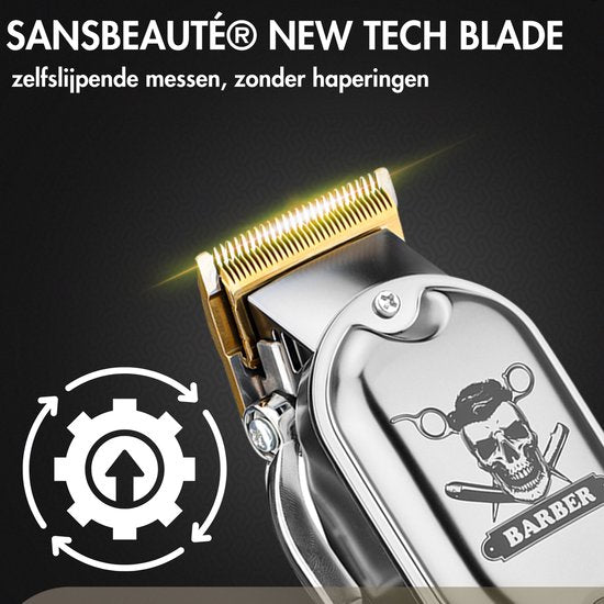 Professionele Draadloze Tondeuse - Sansbeauté - Tondeuse Mannen Hoofdhaar - Cheveux Haar - Haartrimmer - Kapper Haar Machine - Haartondeuse - Trimmer Baard - Barber Set - Barbe Hair Clipper - Kapper Trimmer - Kappersset