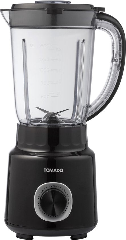 Tomado TTB1501B - Blender - 1,5 liter - 2 snelheden - 500W - Pulsestand - Deksel beveiliging - Zwart