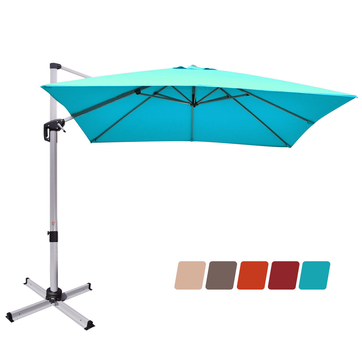 Coast Patio Parasol met Kruisvoet & Aluminium Mast & 360° Rotatie 295 x 295 x 272 cm Blauw