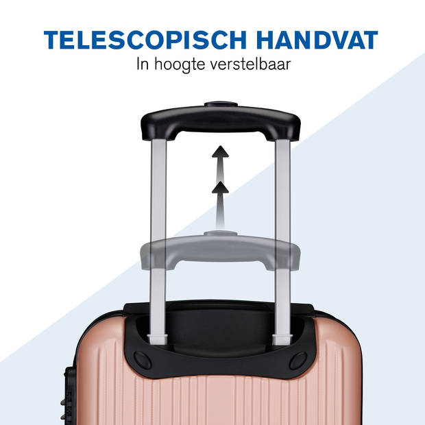 Slazenger Kofferset – 2-Delig: 26L & 71L – 63 x 43 x 26 cm + 43 x 30 x 20 cm – Rosé