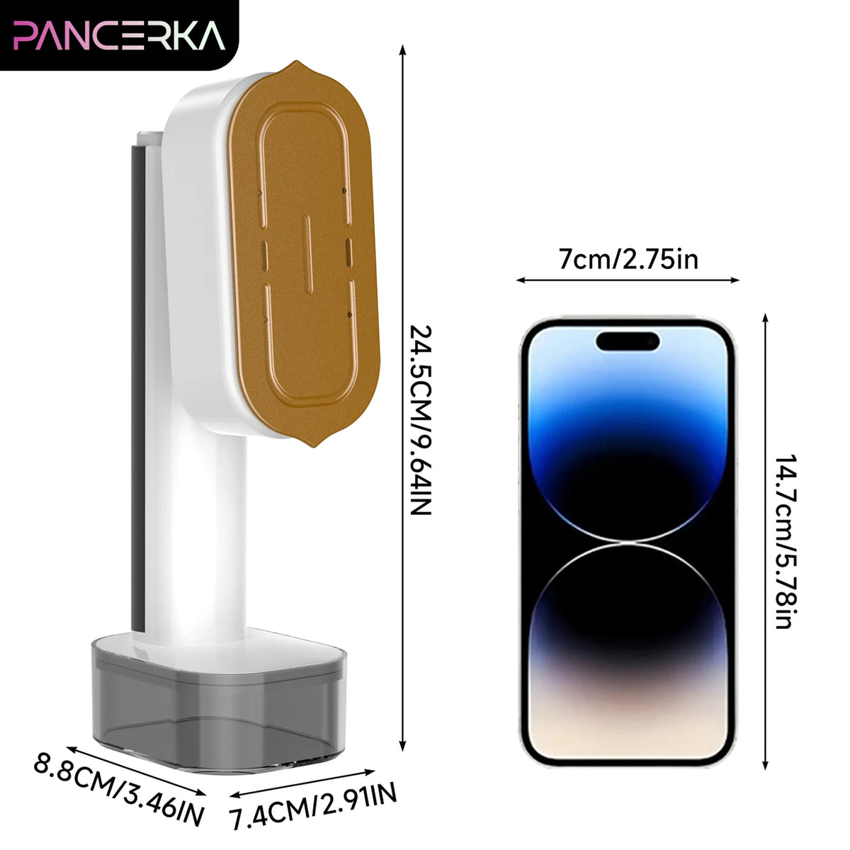 Pancerka 2-in-1 Kledingstomer en Strijkijzer - Klaar in 18 Seconden - 5 Standen met Digitaal Display - Zwart/Wit