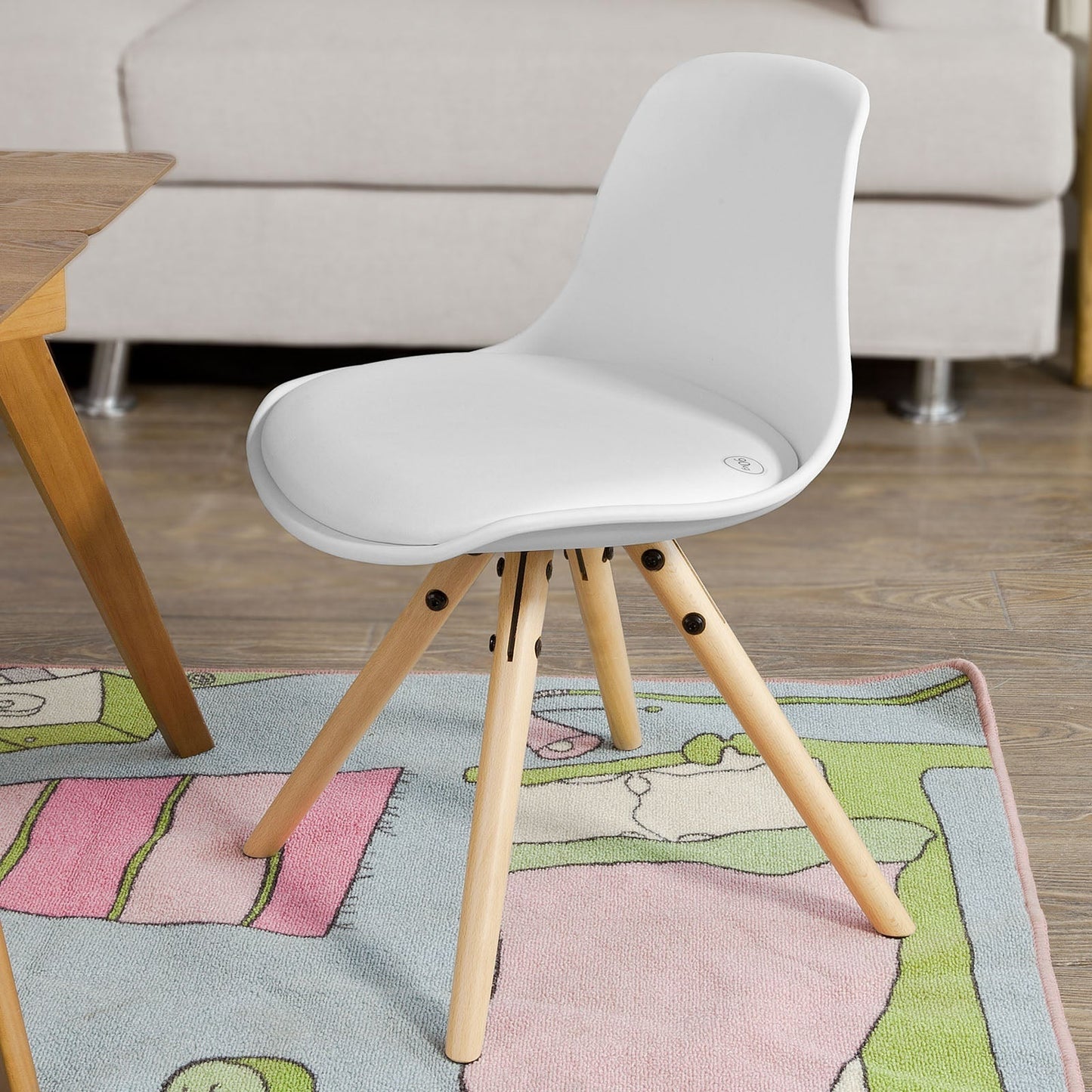 SoBuy Kinderstoel met Gevoerde Zitting - 34 X 34 X 56 Cm - Wit