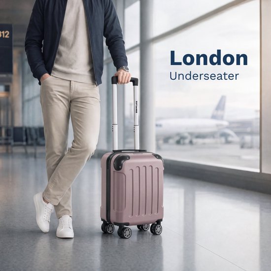 TRVLMORE Handbagagekoffer - 40x30x20 cm - 24L - Roségoud - Cijferslot - 4 Wielen