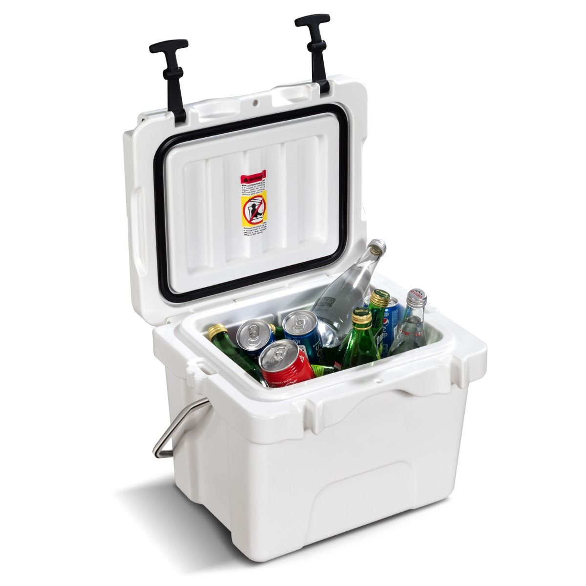 Coast Koelbox - 15 liter - met handvat en aftapplug - 2 bekerhouders - wit