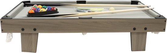 Cougar Pooltafel Mini 3 ft – Compacte Pooltafel in Eiken/Grijs – Opzettafel - Inclusief Ballen, Keuen, Triangel, Krijt & Borstel