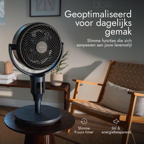 Bloomfold Breeze Ventilator - 108 cm - Midnight Blue - Touch Bediening - 3D Oscillatie - Timer - 9 Snelheidsstanden