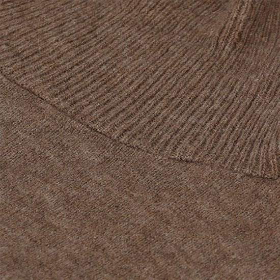 Heat Essentials - Poncho - One Size - Poncho Dames Omslagdoek - Gebreide Dames Poncho met Col -  Taupe Melange