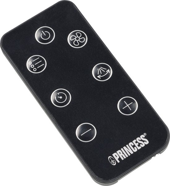 Princess DC Torenventilator 101cm – Extra Stil - 12 Snelheden – Oscillatie – Timer 1-8uur – Met Afstandsbediening - Staande Ventilator – 50W– Zwart - 352390