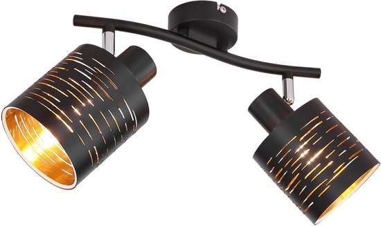 Globo - spot - TUNNO - zwart - metaal - opbouwspot - E14 - 15342-2