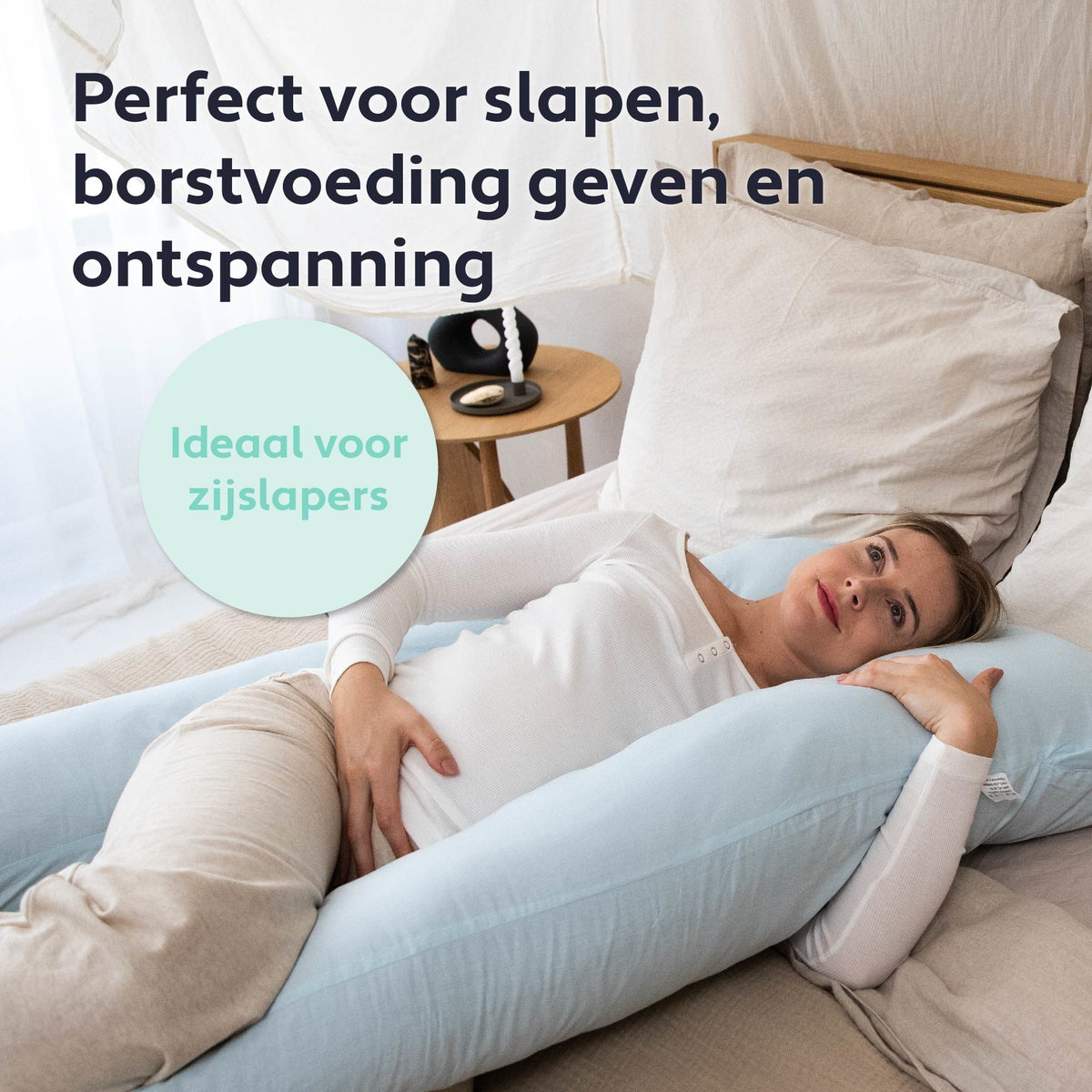 Litollo® Zwangerschapskussen XXL | Voedingskussen | Lichaamskussen| 280cm | Zachte fleece stof |Body pillow | Afneembare hoes | Grijs