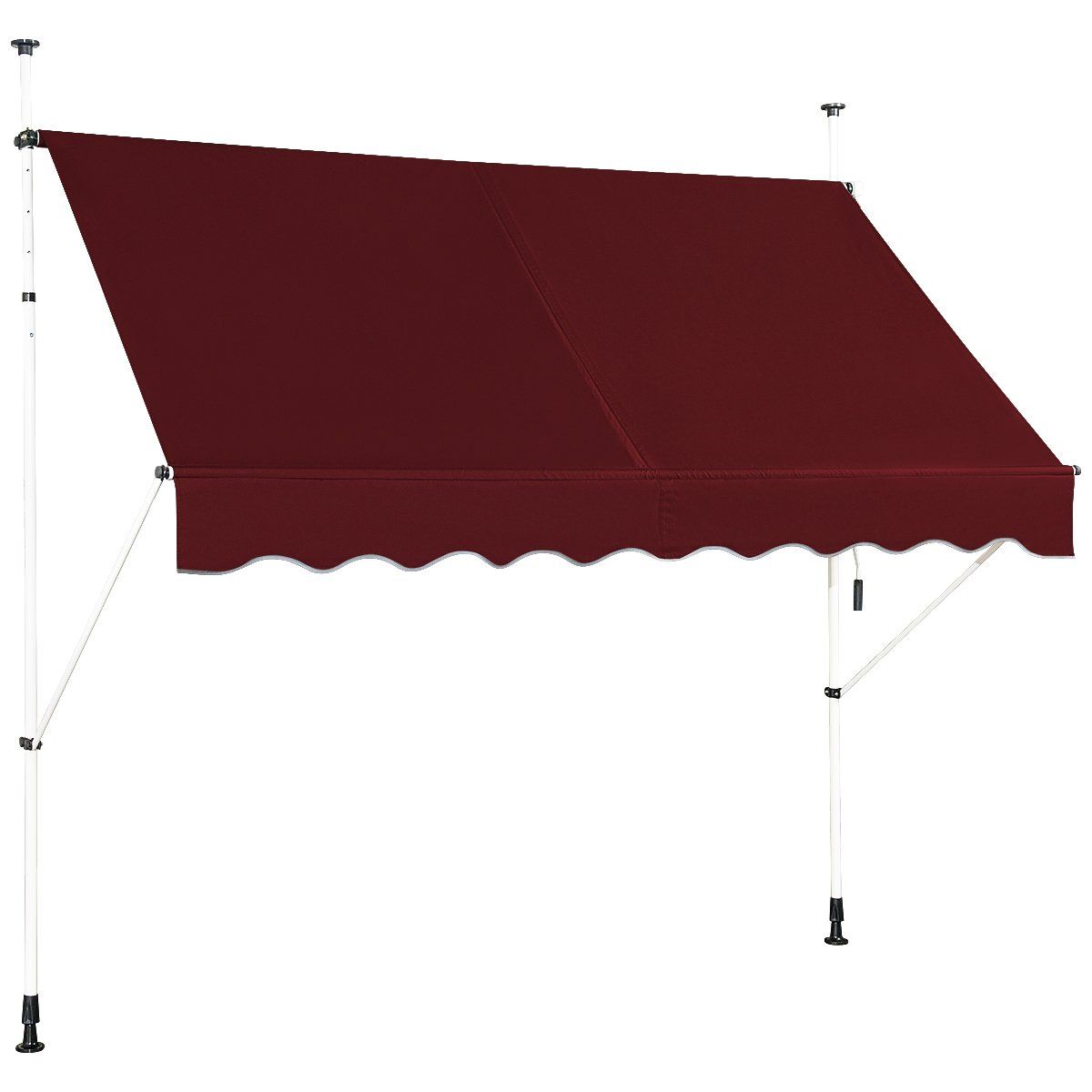Coast Klemzonnescherm - Uitschuifbaar - Hoogte verstelbaar - Rood - 250 cm breed