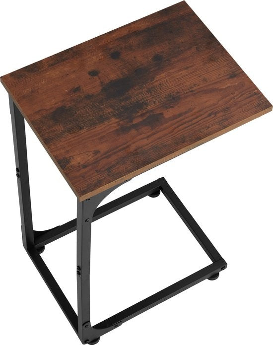 tectake® - Bijzettafel Erie - industrieel - donkerbruin - 40x30x63 cm - 404455
