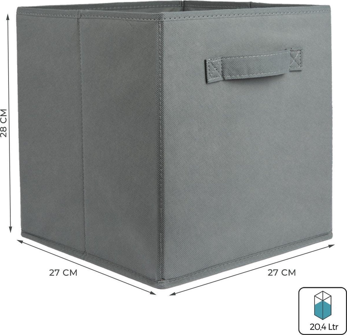 LifeGoods Kast Organizers - 6 Stuks - 20L - Textiel - Grijs