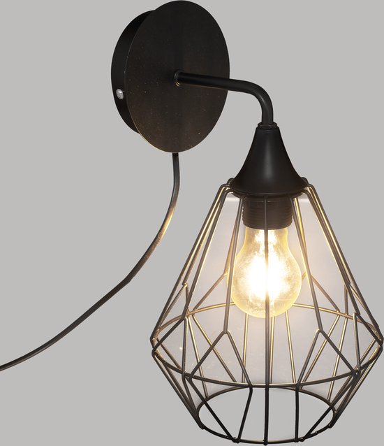 Atmosphera Flave wandverlichting - Zwart - D19 cm
