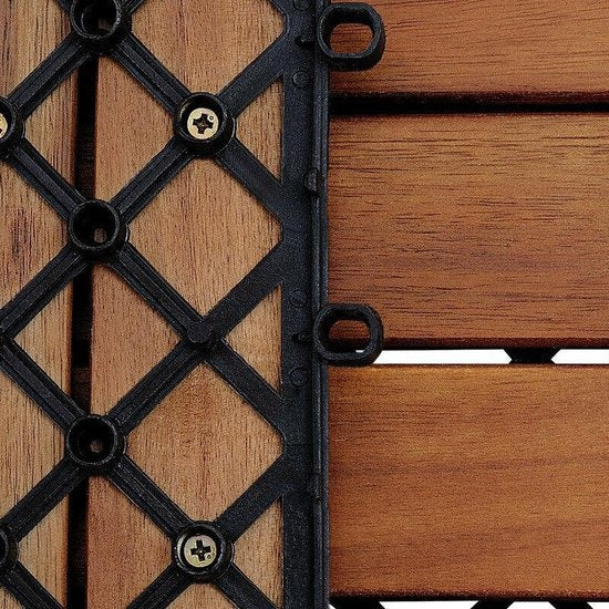 Terrastegels, acaciahout, set van 11, 30 x 30, tuintegels, balkontegels
