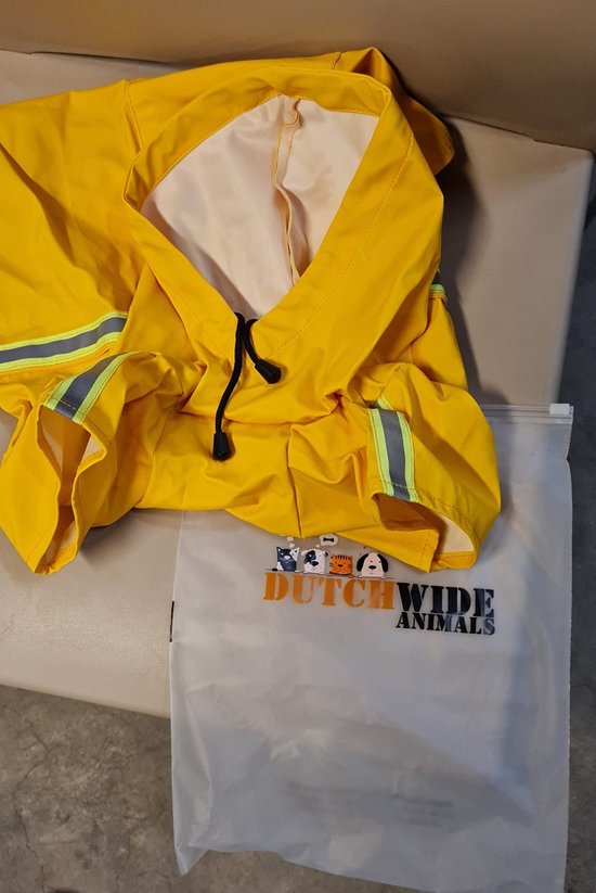 Dutchwide - Hondenjas - Regenjas Hond - Geel -Maat S
