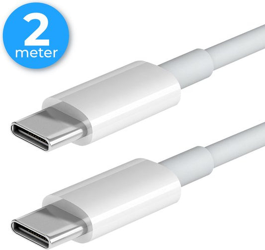 Nuvance - Usb C naar Usb C Kabel - 2 Meter - Usb-C Kabels - Snellader - 480Mb/ps Data - Usb C Oplader - 60W - Wit