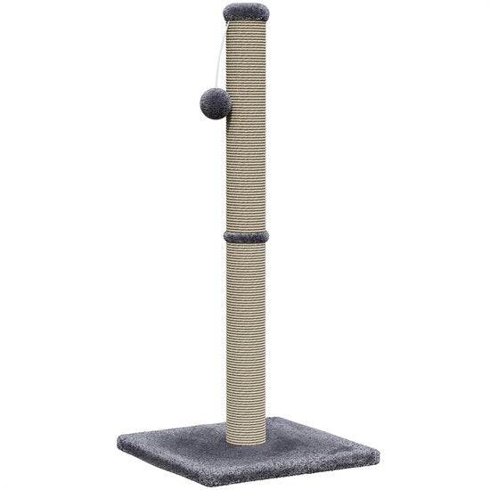 Avalo Krabpaal met Speelballetje - 36x36x74 cm Donkergrijs - Krabpaal voor Katten - Katten krabpaal