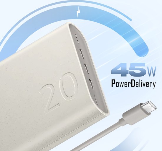 Samsung Powerbank Snelladen 45W - 3x USB-C - 20000mAh - Beige
