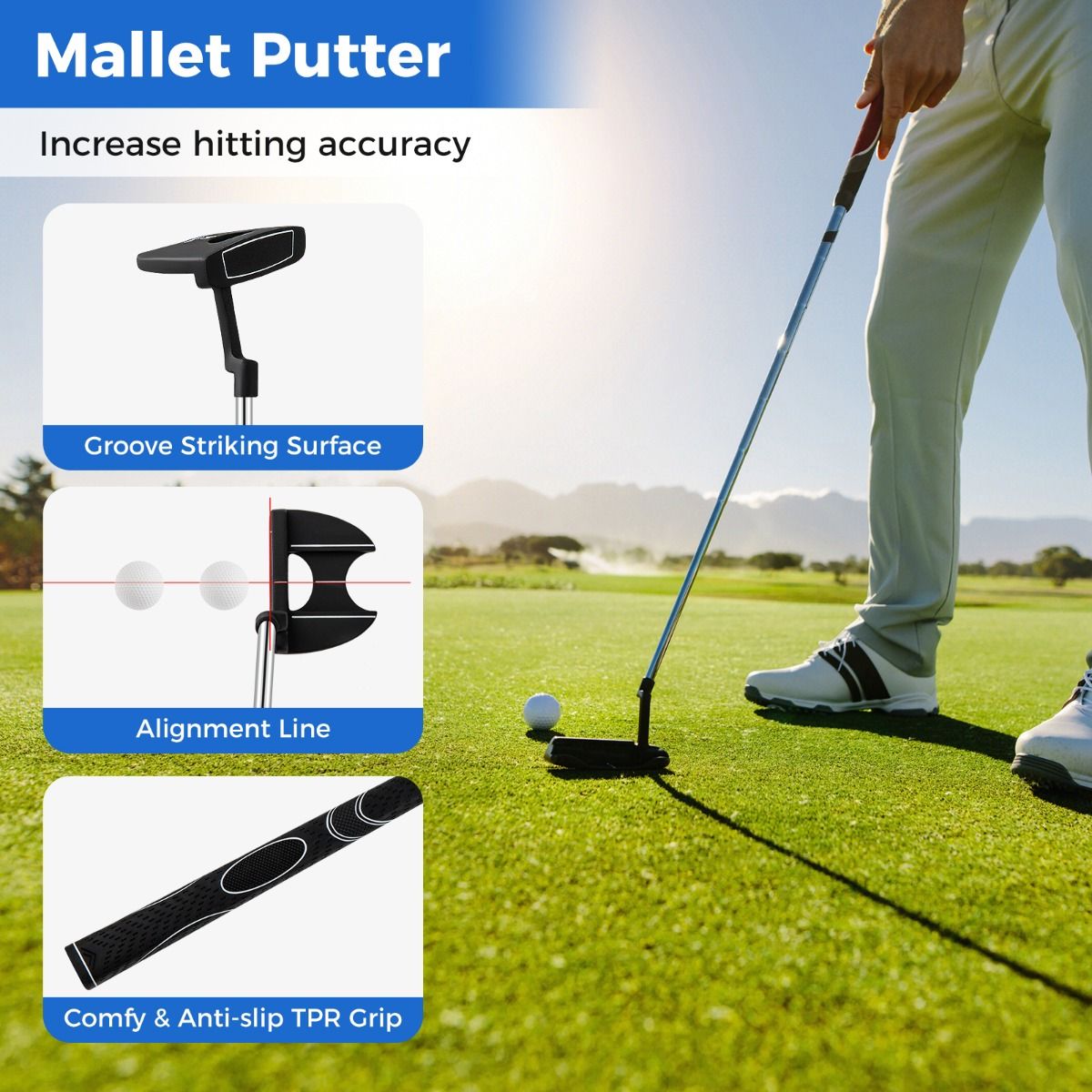 Coast Heren Golfset - 9-delig - Rechtshandig - Inclusief regenhoes - Grijs