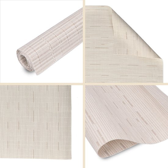 Castagnola Placemats - Placemat van Kunststof - Onderlegger - Onderzetter - Placemats Plastic en PVC - 6 Stuks - 45 x 30 cm - Beige