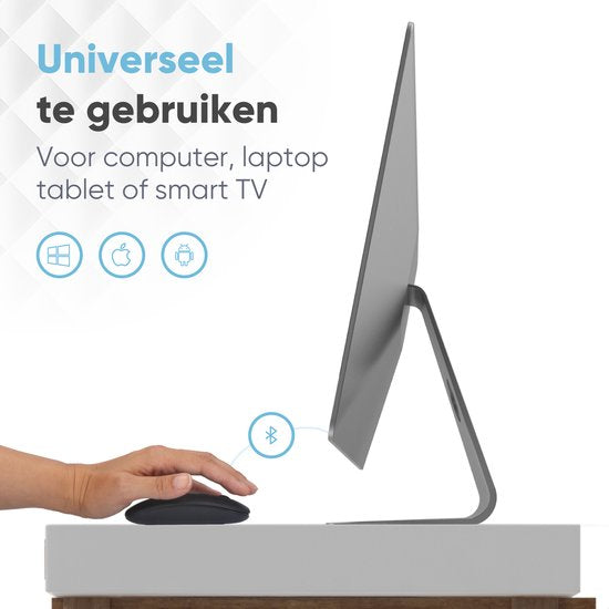 Trendfield Draadloze Muis - Oplaadbare Computermuis - Bluetooth - Ergonomische Muis met Stille Klik - Geschikt voor alle Laptops - Zwart