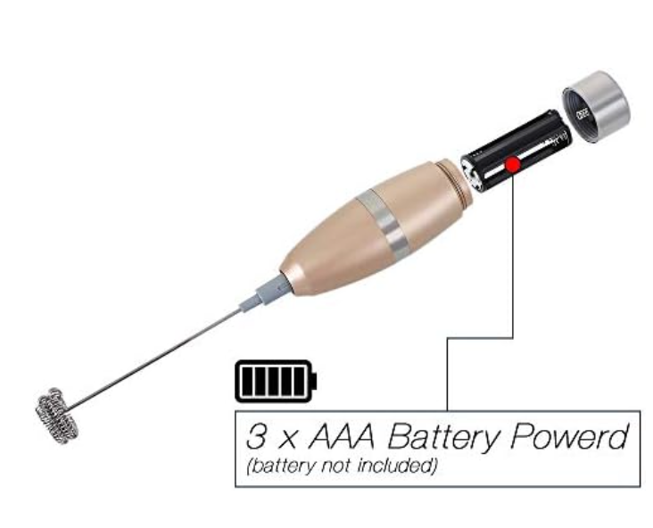 MUIFA Handmelkschuimer - 19.000 RPM - 500 ml Borosilicaatglas - RVS Garde - Batterij - Zilver
