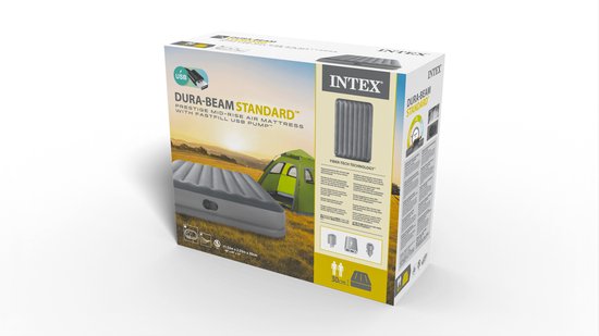 Intex Prestige Mid-Rise luchtbed - Queensize - Ingebouwde elektrische pomp - 203x152x30cm - 2 persoons