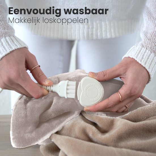 Auronic Elektrische Warmtedeken - 1 Persoons - 3 Warmtestanden - met Timer - 160 x 120cm - Taupe