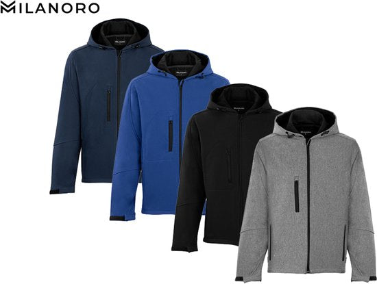 Milanoro - Wind- en waterdichte jasjes - Jas met kap - Navy - XXL