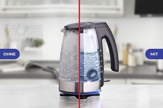 Kalkvanger Mod. Hexi RVS kalkbescherming waterkoker accessoires ontkalker kalkfilter energiebesparend zonder chemicaliën set van 2 4 x 2 cm zilver