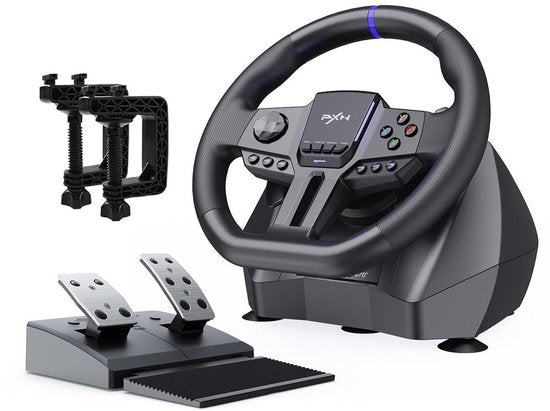 PXN - V900 Gen 2 - Race Stuur - Met Pedalen & Flippers - 270 / 900° - Game Stuur - Geschikt voor PS4 - PC - PS3 - Switch - Xbox X/S Series