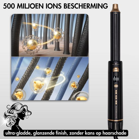 Sansbeauté® 8-in-1 Airstyler met Diffuser en Opbergdoos - Multistyler - Föhnborstel Kort Haar - Haarkruller - Haarstyler - Haardroger - Warmteborstel - Krulborstel - Krultang - Haarstijler - Stijlborstel - 5 in 1 Hairstyler