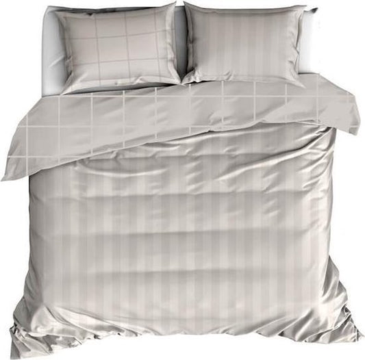 De Witte Lietaer Dekbedovertrek Katoen Satijn Zygo - Hotelmaat - 260 x 240 cm - Taupe