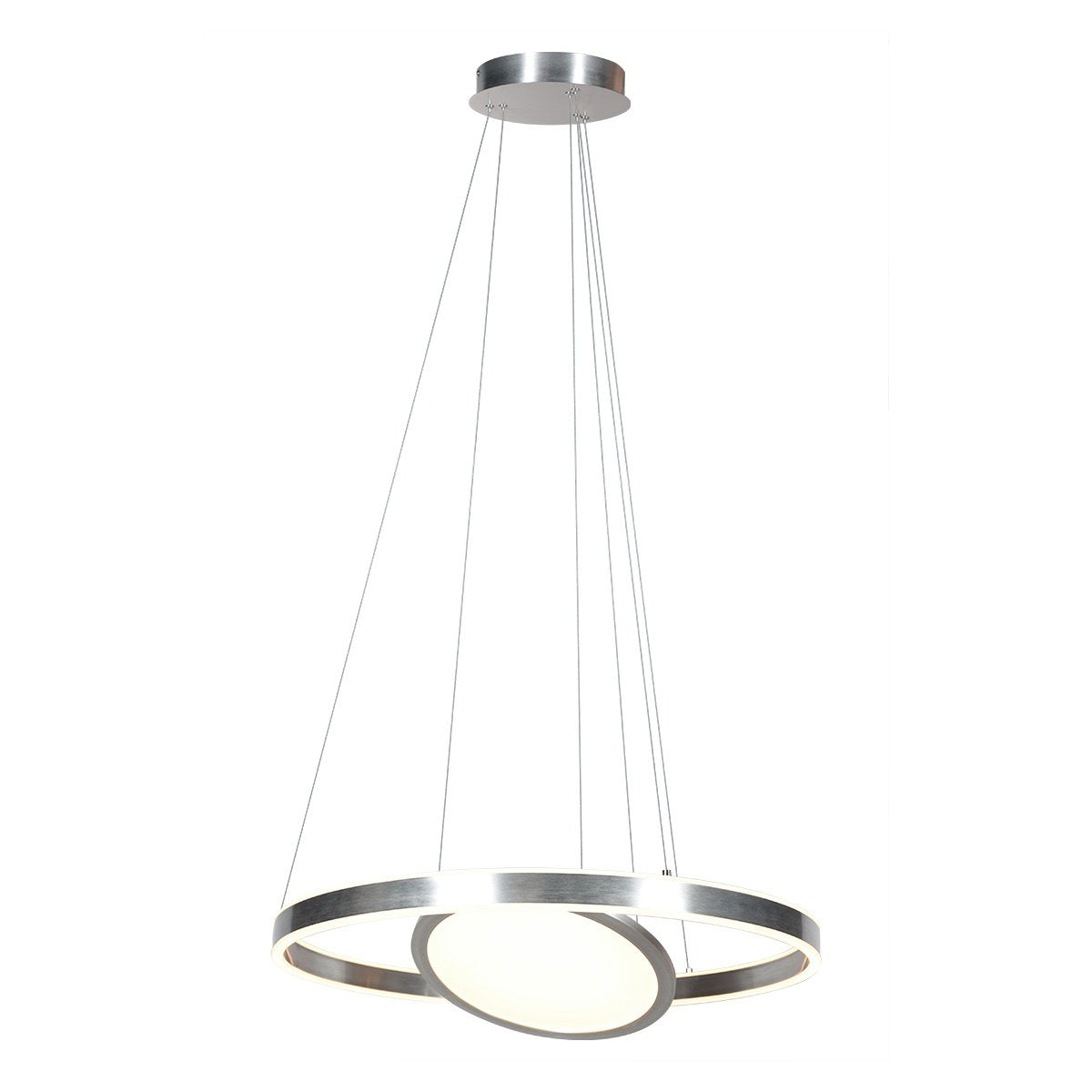 Hanglamp Ringlux 3514ST Staal 60cm Hoogteverstelbaar - Steinhauer Moderne Verlichting voor Binnen