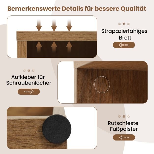 Coast Boekenkast met 2 Open Vakken – Verstelbare Plank – 42 x 29,5 x 53,5 cm – Naturel