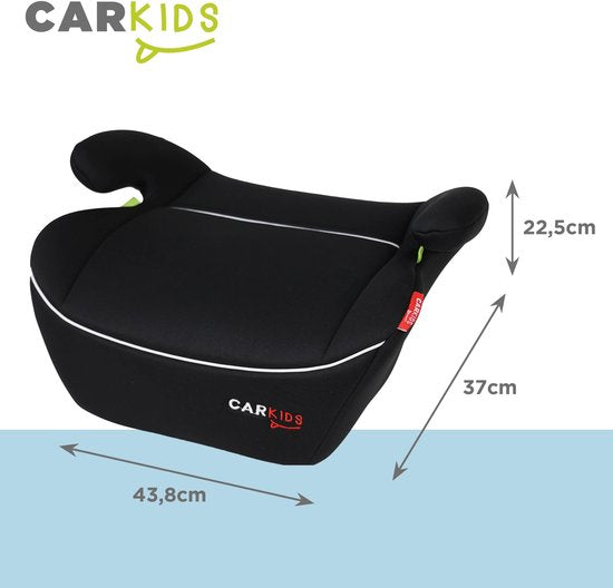 Carkids I-Size Zitverhoger Alex - Voldoet aan I-Size R-129 Norm - Voor Kinderen van 125-150cm – Afneembare & wasbare hoes - Flexibele installatie – Zwart/Wit